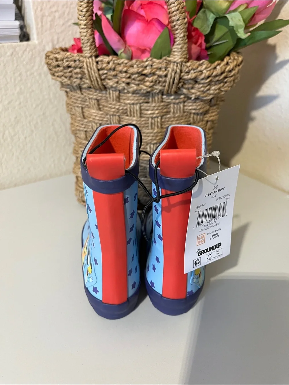 bluey Kids' Light Blue Star Rain Boots